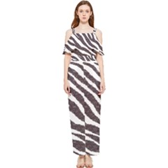 Zebra Draped Sleeveless Chiffon Jumpsuit