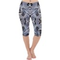 Grey layers marbling Lightweight Velour Cropped Yoga Leggings View1