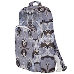 Grey Layers Marbling Double Compartment Backpack by kaleidomarblingart