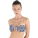 Grey layers marbling Twist Bandeau Bikini Top View1