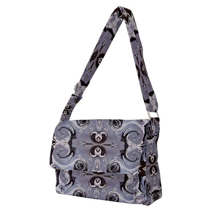 Grey layers marbling Full Print Messenger Bag (M)