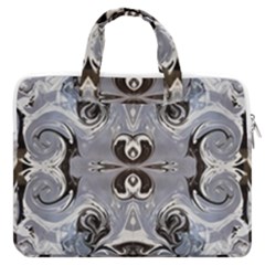 Grey Layers Marbling Macbook Pro Double Pocket Laptop Bag