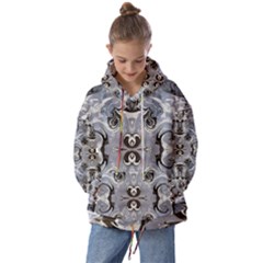 Grey Layers Marbling Kids  Oversized Hoodie by kaleidomarblingart