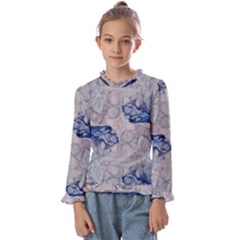 Moon Stone Patterns Kids  Frill Detail Tee