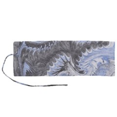 Celeste Grey Module Roll Up Canvas Pencil Holder (m) by kaleidomarblingart