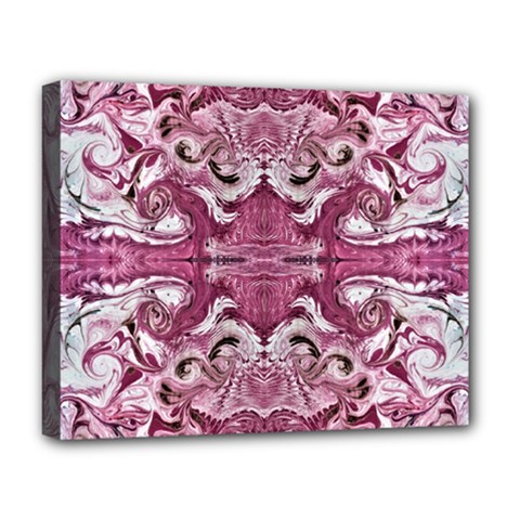 Rosa Antico Repeats Deluxe Canvas 20  X 16  (stretched) by kaleidomarblingart