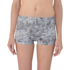 Silver Abstract Grunge Texture Print Boyleg Bikini Bottoms