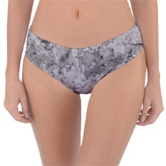 Silver Abstract Grunge Texture Print Reversible Classic Bikini Bottoms by dflcprintsclothing