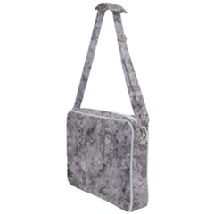 Silver Abstract Grunge Texture Print Cross Body Office Bag by dflcprintsclothing