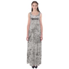 Silver Abstract Grunge Texture Print Empire Waist Maxi Dress