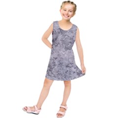 Silver Abstract Grunge Texture Print Kids  Tunic Dress by dflcprintsclothing