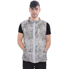 Silver Abstract Grunge Texture Print Men s Puffer Vest by dflcprintsclothing