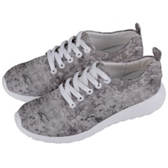 Silver Abstract Grunge Texture Print Men s Lightweight Sports Shoes