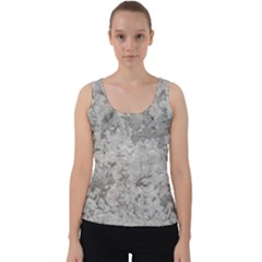 Silver Abstract Grunge Texture Print Velvet Tank Top by dflcprintsclothing