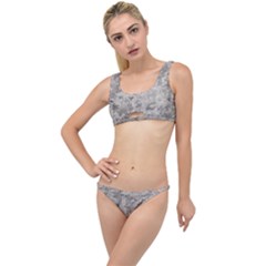 Silver Abstract Grunge Texture Print The Little Details Bikini Set by dflcprintsclothing