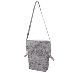 Silver Abstract Grunge Texture Print Folding Shoulder Bag by dflcprintsclothing