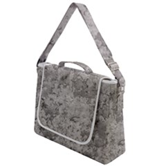 Silver Abstract Grunge Texture Print Box Up Messenger Bag by dflcprintsclothing