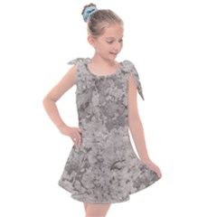 Silver Abstract Grunge Texture Print Kids  Tie Up Tunic Dress by dflcprintsclothing