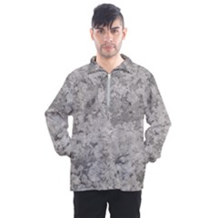 Silver Abstract Grunge Texture Print Men s Half Zip Pullover