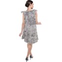 Silver Abstract Grunge Texture Print Tie Up Tunic Dress View2