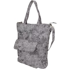 Silver Abstract Grunge Texture Print Shoulder Tote Bag by dflcprintsclothing