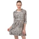 Silver Abstract Grunge Texture Print Mini Skater Shirt Dress View1