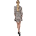 Silver Abstract Grunge Texture Print Mini Skater Shirt Dress View2