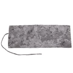 Silver Abstract Grunge Texture Print Roll Up Canvas Pencil Holder (s) by dflcprintsclothing