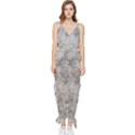 Silver Abstract Grunge Texture Print Sleeveless Tie Ankle Jumpsuit View1