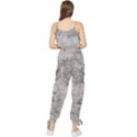 Silver Abstract Grunge Texture Print Sleeveless Tie Ankle Jumpsuit View2