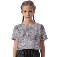 Silver Abstract Grunge Texture Print Kids  Basic Tee by dflcprintsclothing