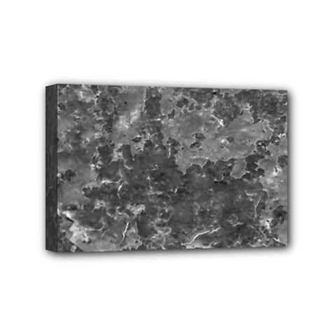 Dark Grey Abstract Grunge Texture Print Mini Canvas 6  X 4  (stretched) by dflcprintsclothing