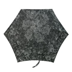 Dark Grey Abstract Grunge Texture Print Mini Folding Umbrellas