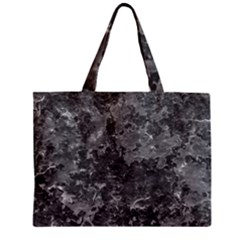 Dark Grey Abstract Grunge Texture Print Zipper Mini Tote Bag by dflcprintsclothing