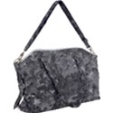 Dark Grey Abstract Grunge Texture Print Canvas Crossbody Bag View1