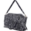 Dark Grey Abstract Grunge Texture Print Canvas Crossbody Bag View2