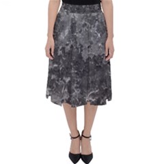 Dark Grey Abstract Grunge Texture Print Classic Midi Skirt by dflcprintsclothing