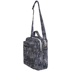 Dark Grey Abstract Grunge Texture Print Crossbody Day Bag by dflcprintsclothing