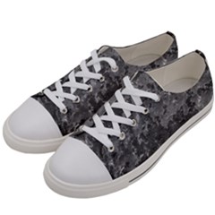 Dark Grey Abstract Grunge Texture Print Women s Low Top Canvas Sneakers by dflcprintsclothing