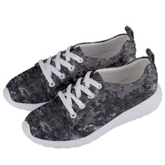 Dark Grey Abstract Grunge Texture Print Women s Lightweight Sports Shoes by dflcprintsclothing