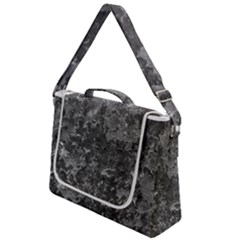 Dark Grey Abstract Grunge Texture Print Box Up Messenger Bag by dflcprintsclothing