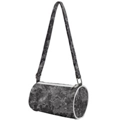 Dark Grey Abstract Grunge Texture Print Mini Cylinder Bag by dflcprintsclothing