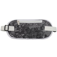 Dark Grey Abstract Grunge Texture Print Rounded Waist Pouch by dflcprintsclothing