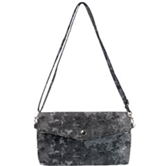 Dark Grey Abstract Grunge Texture Print Removable Strap Clutch Bag by dflcprintsclothing