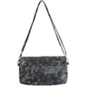 Dark Grey Abstract Grunge Texture Print Removable Strap Clutch Bag View2