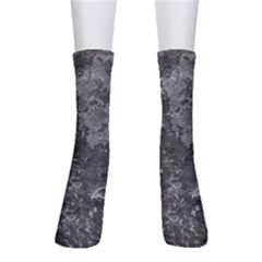 Dark Grey Abstract Grunge Texture Print Men s Crew Socks