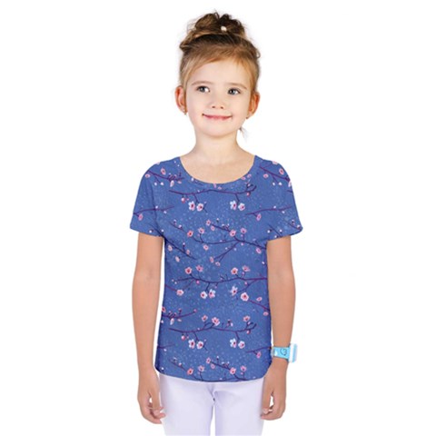 Branches With Peach Flowers Kids  One Piece Tee by SychEva