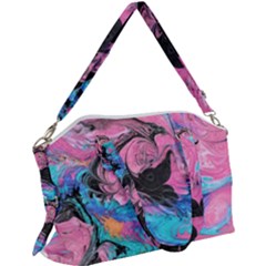 Marbling Abstract Canvas Crossbody Bag by kaleidomarblingart