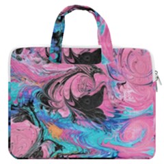 Marbling Abstract Macbook Pro Double Pocket Laptop Bag (large)