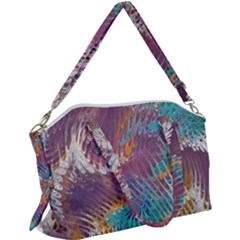 Painted Feathers Canvas Crossbody Bag by kaleidomarblingart